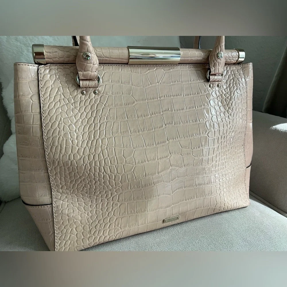 Pre-Owned Kate Spade Knightsbridge Constance Croc Leather Satchel Light Pink